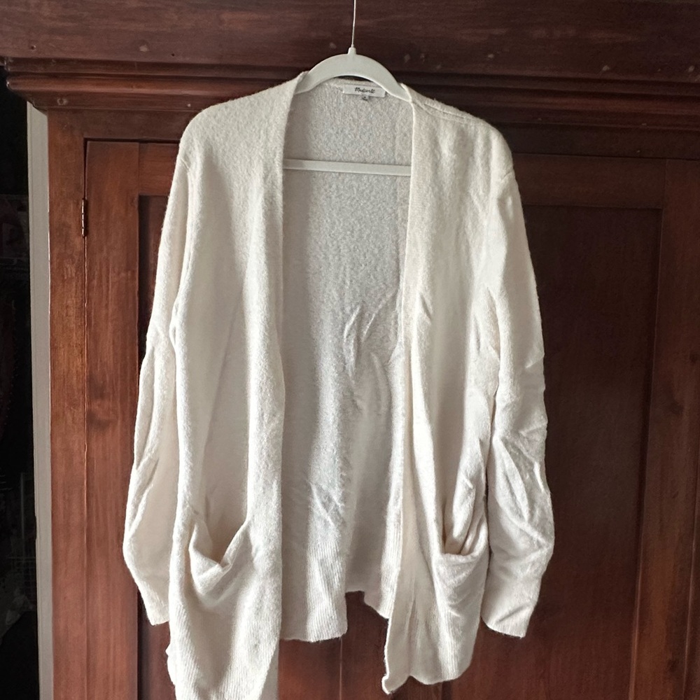 Cozy Madewell Off-White Open-Front Sweater